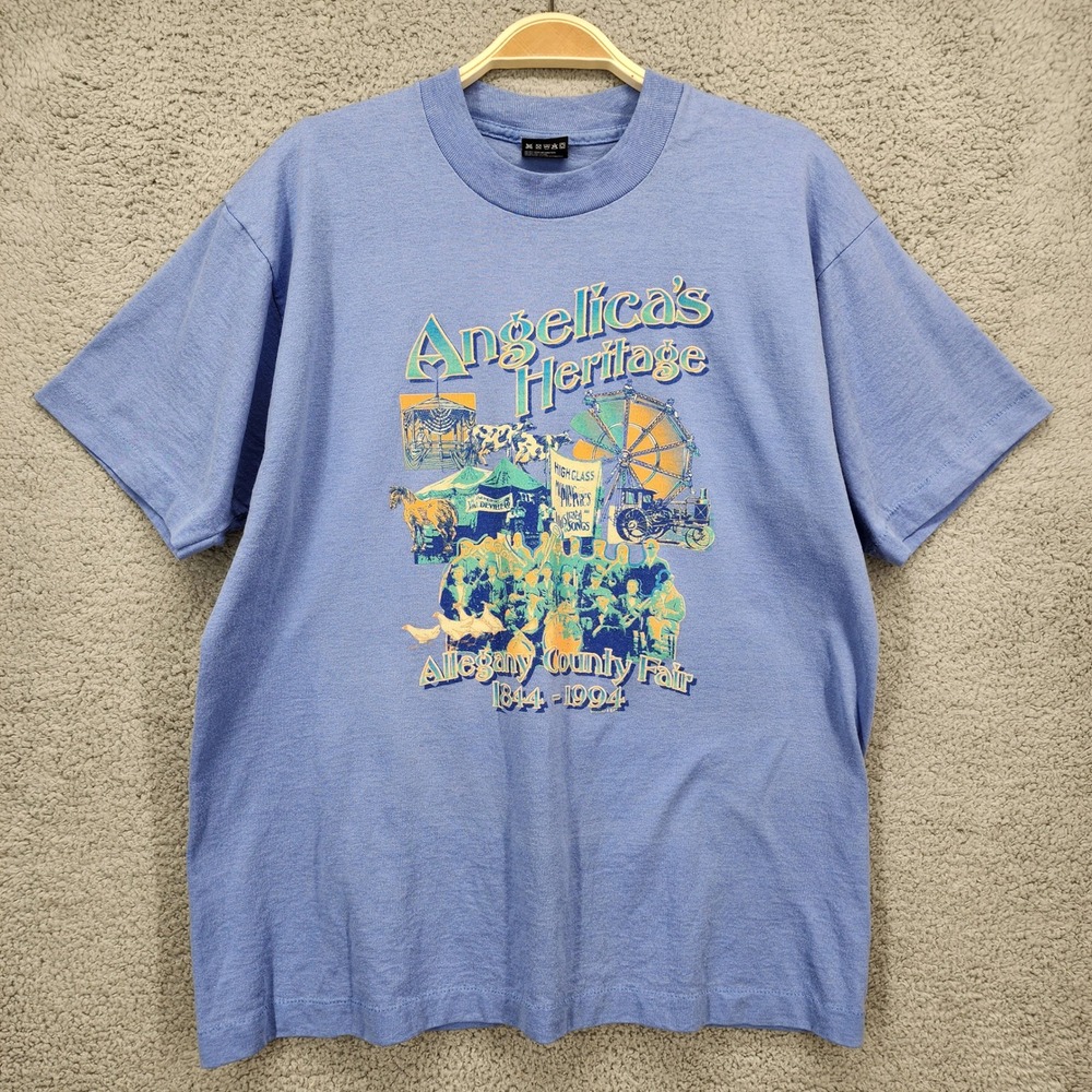 Vtg Large Angelica's Heritage Allegany County Fair 1844-1994 T-Shirt Made in USA